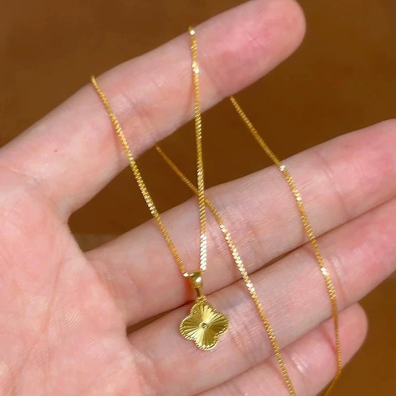 shop with laser four-leaf clover necklace women's fashion pendant jewelry