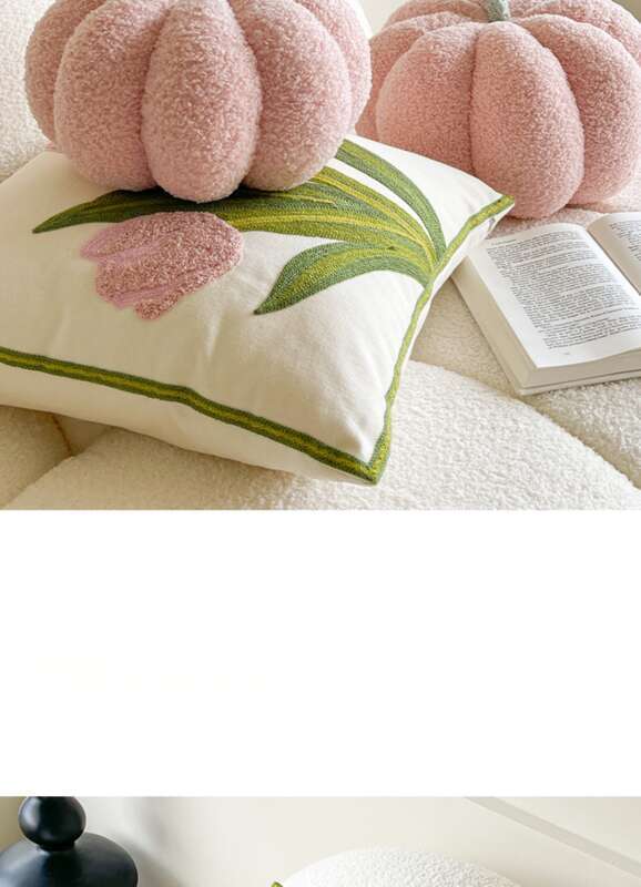 Tulip Cute Living Room Sofa Cushion Headrest Cushion Set_voghion.com