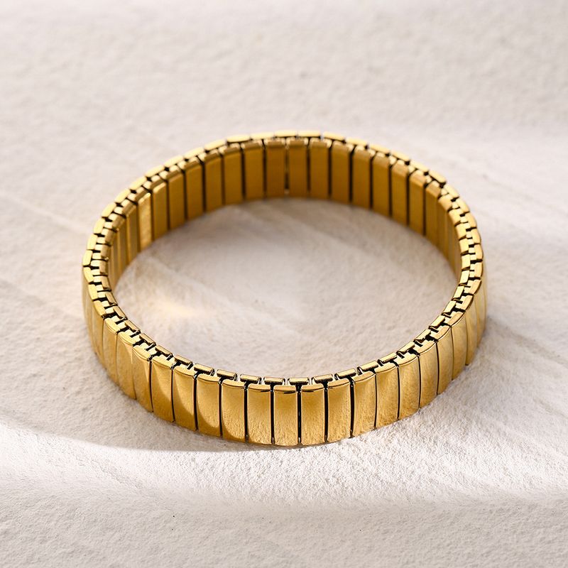 16k Gold Stainless Smooth Cuban Watch Strap Design, Spring With Unique Temperament, Niche And Simple Titanium Steel_voghion.com