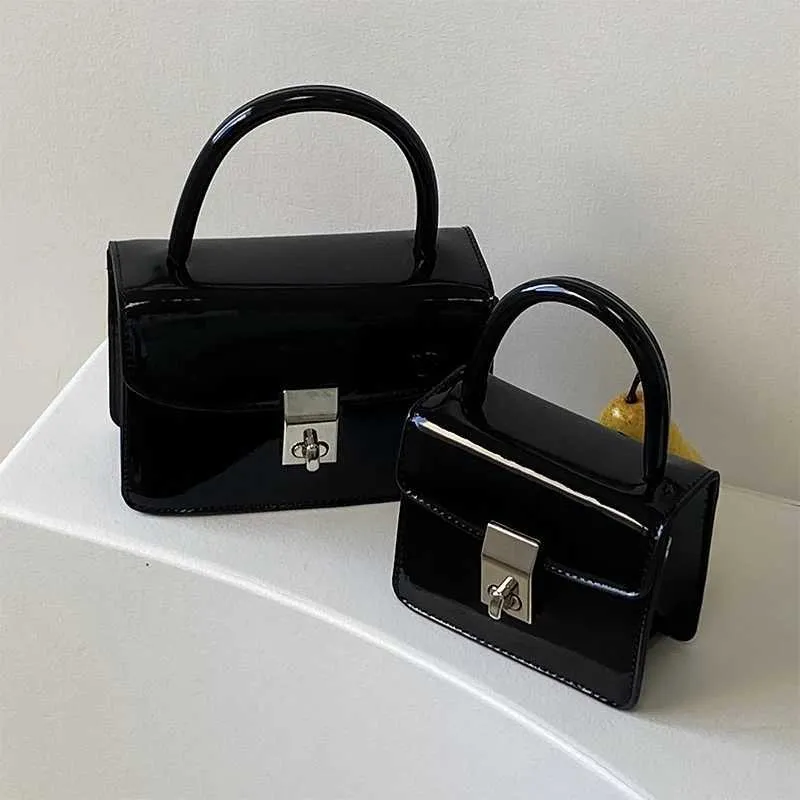 Fashion Lock Womens Small Square Shoulder Bag New Patent Leather Ladies Chain Clutch Purse Handbag Female Trendy_voghion.com