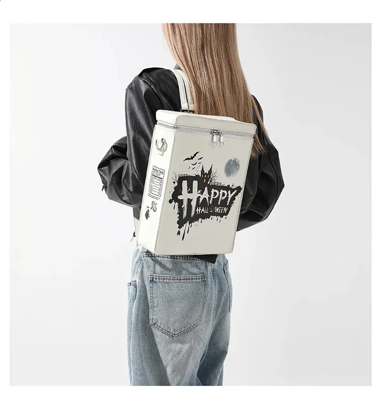 Lustiger süßer Schulrucksack für Mädchen, Damen-Handtasche, schwarz, Gothic-Punk-Stil 240912_voghion.com