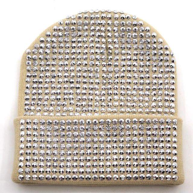 Moda Nowe Diamentowe Skullies Czapki Męskie Damskie Dzianinowe Czapki Dla Pani Zimowej Czapka Beanie Gorro Ciepła Czapka Bez Daszka Damska Czapka_voghion.com