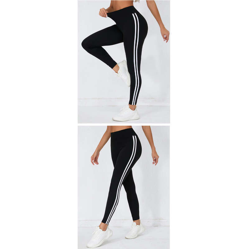 Side Striped Fitness High Waist Heup Lifting, Slim Fit Afslanken, Yoga Met Ademende Strakke Pasvorm, Sport- En Vrijetijdsbroeken_voghion.com