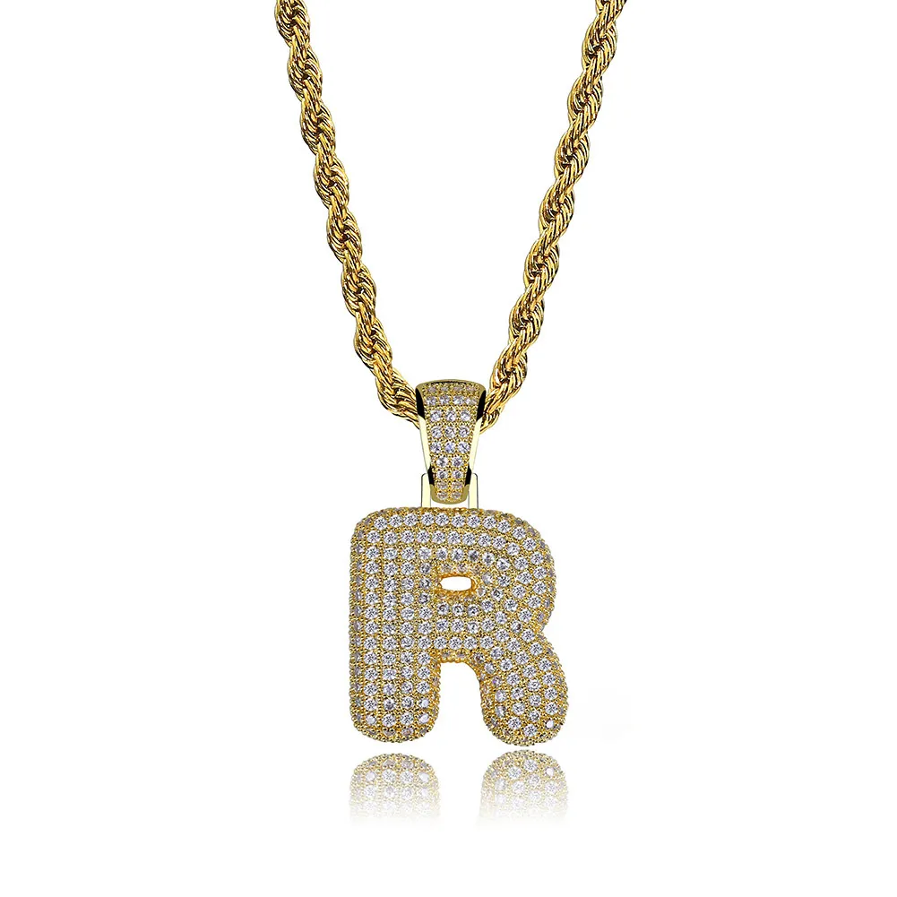 Gioielli Hip Hop da uomo, moda, collana con ciondolo a forma di lettera ghiacciata, lettere iniziali in oro, collane per uomo_voghion.com