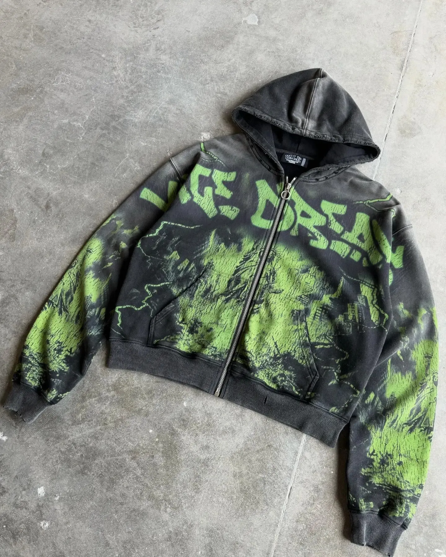 Kemik Bahçesi Sokak Giyimi Harfli Hip Hop Grafikli Köpük Fermuarlı Kapşonlu Sweatshirt Erkekler İçin Gotik Gevşek Y2k Kapşonlu Sweatshirt Kadınlar_voghion.com