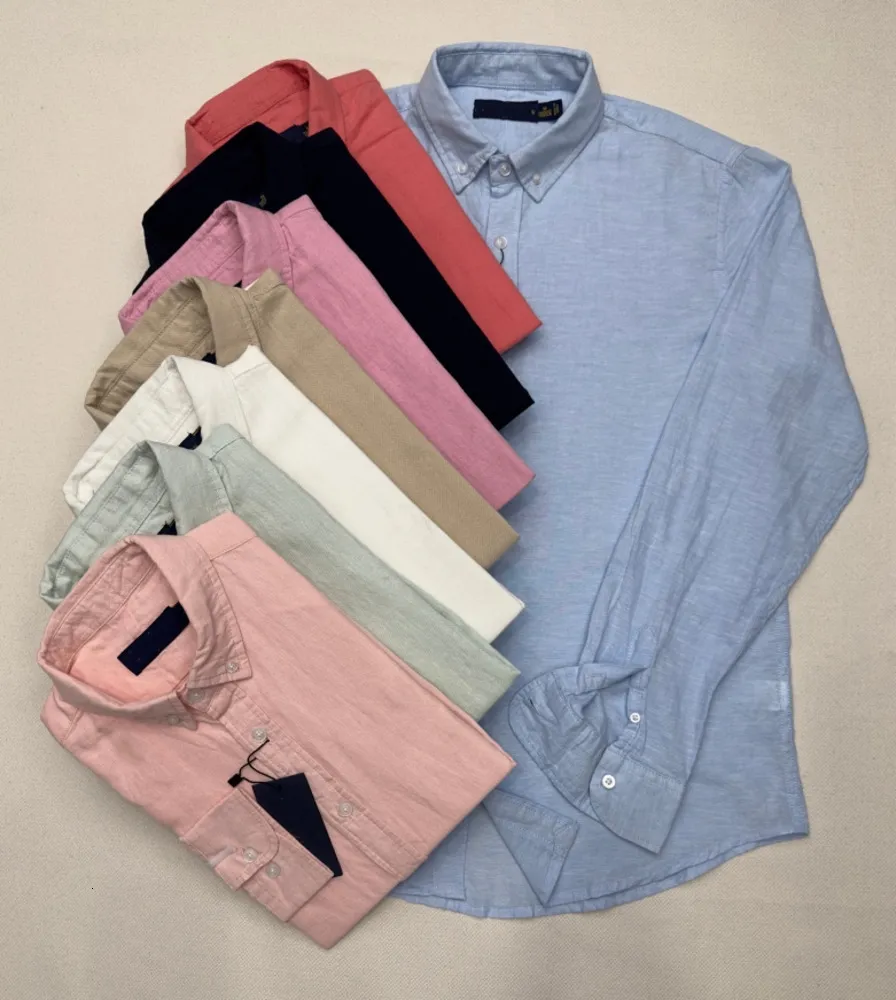 2024 Mens Shirts polo Small horse quality en Embroidery blouse Long Sleeve Solid Color Slim Fit Casual Business clothing_voghion.com