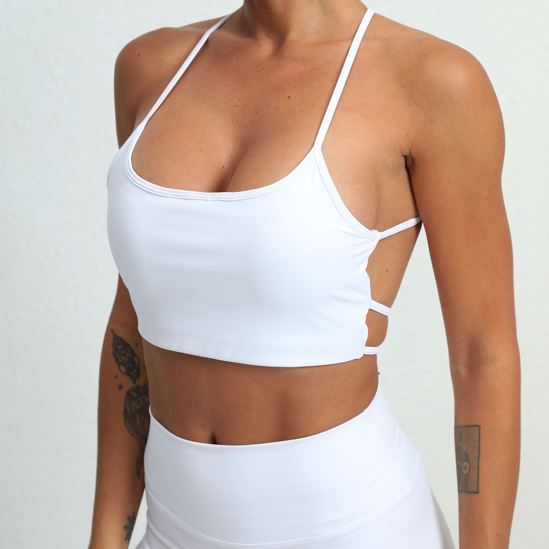 Quick drying, breathable, nude running sports bra, beautiful back, fitness top, yoga suit for women_voghion.com