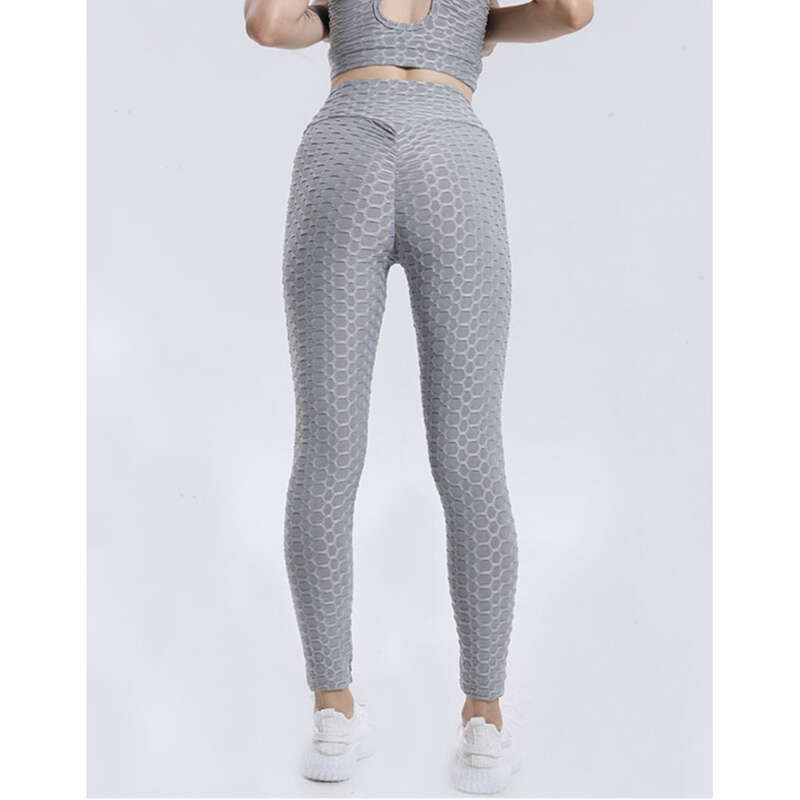 Leggings Fitness Elastesch Übung Hüfthebend Héich Wait Enk Hosen Atmungsaktiv Jacquard Iwwerdimensionéiert Bubble Yoga_voghion.com