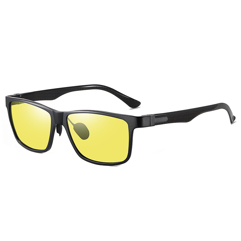 Aolong Nuovi occhiali da sole polarizzati in alluminio e magnesio, colorati, in fibra di carbonio, per uomo e donna, alla moda, con cambio colore notturno_voghion.com