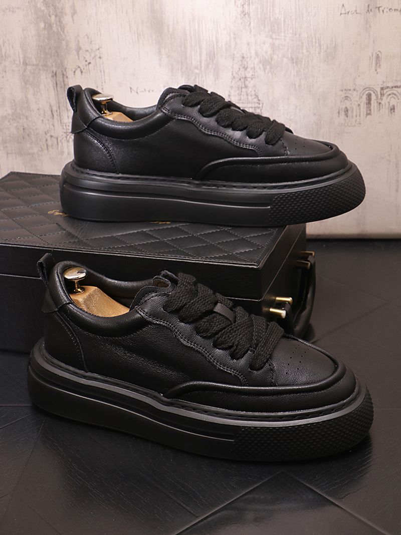 Lässige Brettschuhe mit dicker Sohle, niedriger Schnitt, vielseitige, schlichte koreanische Version für Herren, trendige_voghion.com