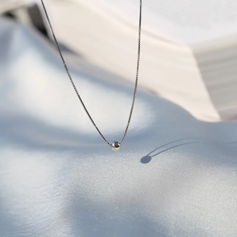 Kedjor Enkel Rund Pärla Charm Hänge Halsband För Kvinnor Choker Smycken Gåva Dz946_voghion.com