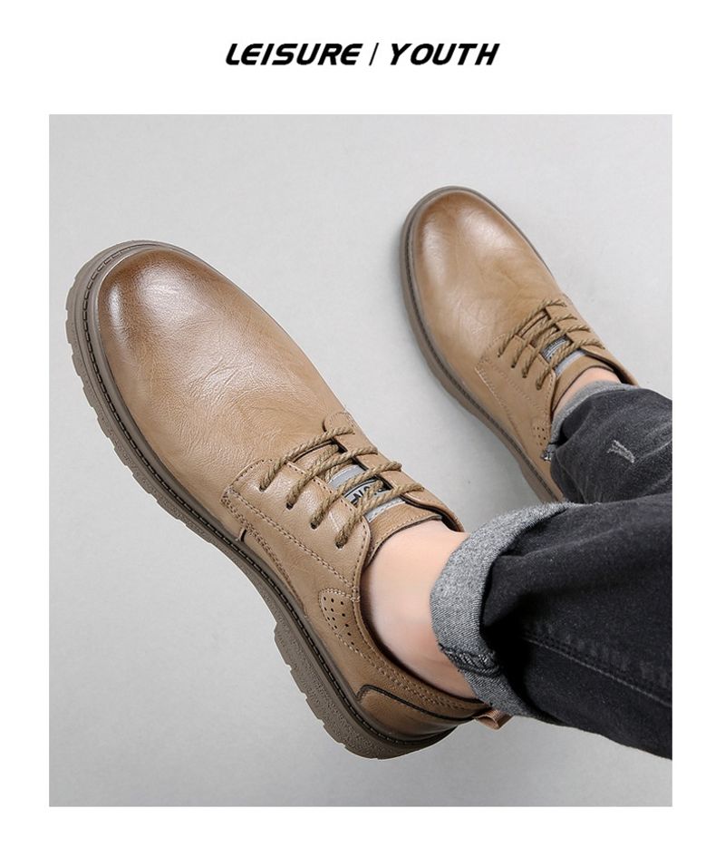 Tendenza autunno inverno in vera pelle, scarpe da lavoro e da tempo libero, edizione coreana, scarpe basse britanniche con testa grande_voghion.com