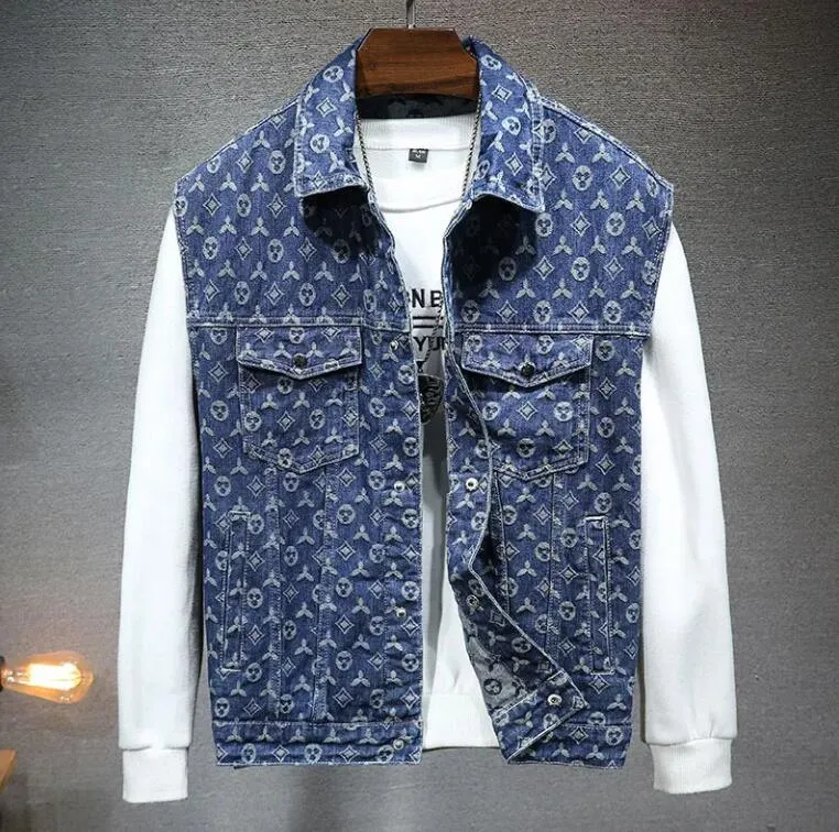 designer vest men sleeveless jeans jacket loose brand denim jackets mens coat_voghion.com
