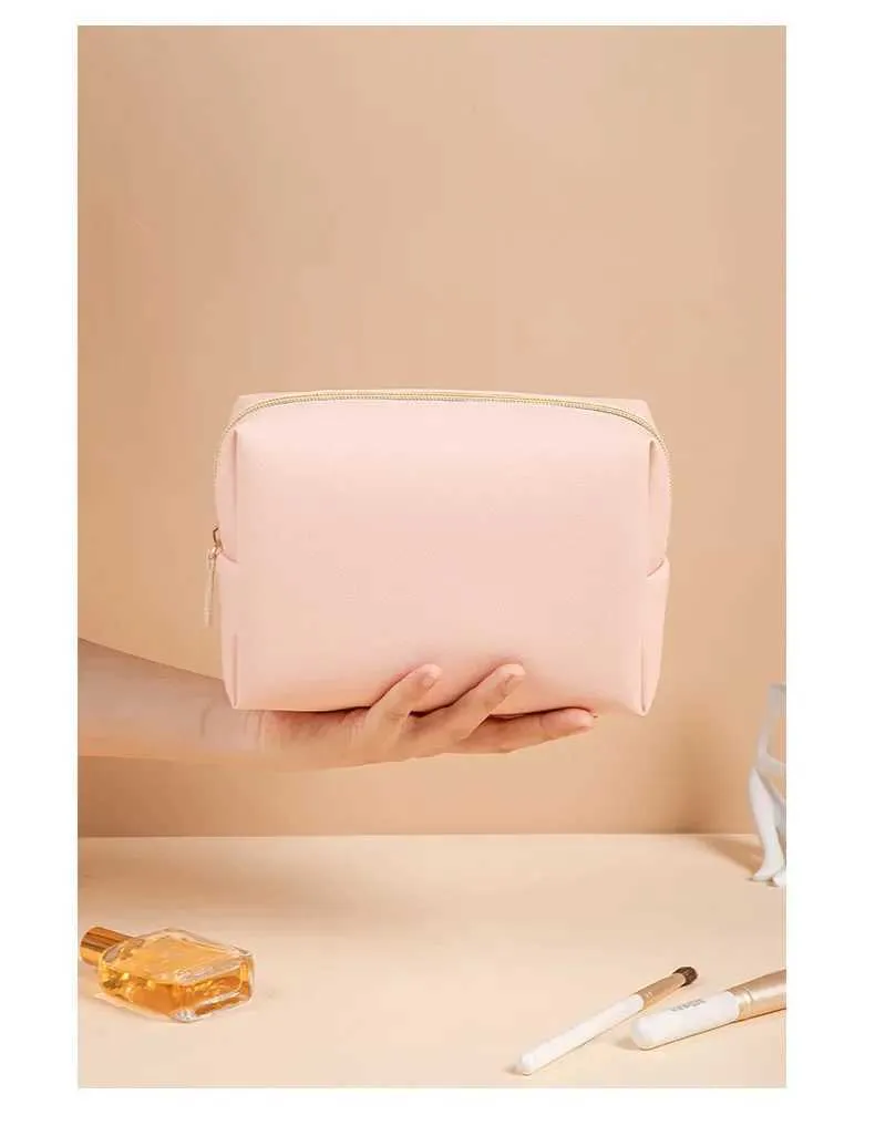 Trousse de maquillage de voyage portable de grande capacité pour femmes et filles, organisateurs de salle de bain, compartiments de rangement pour femmes Ins Ne_voghion.com