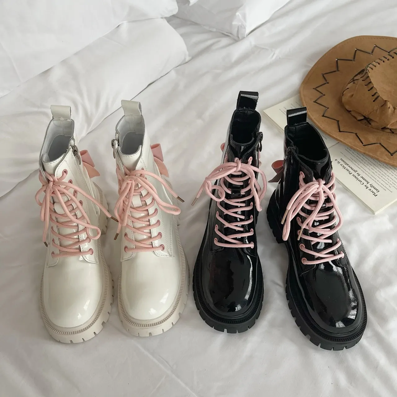 Platforms Boots Womens Cheap Female Boot Winter Booty Woman Trend Military Tacticals Western Platform New Shoes 240620_voghion.com