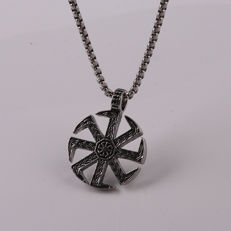 Hot selling hip-hop style Slavic talisman pendant hot sun necklace, men's and women's fashion decorative chain_voghion.com