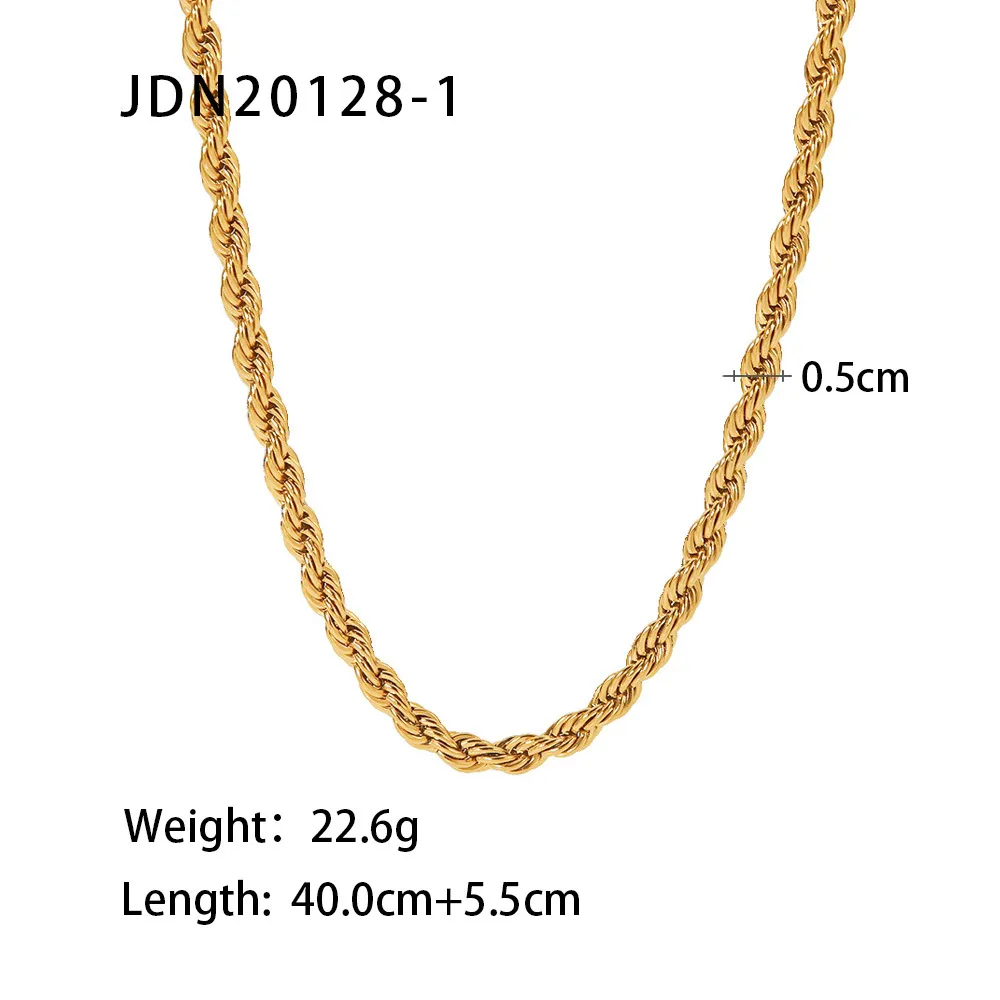 Gold Plated Rope Chain Necklace Versatile Unisex Fashion Accessory_voghion.com