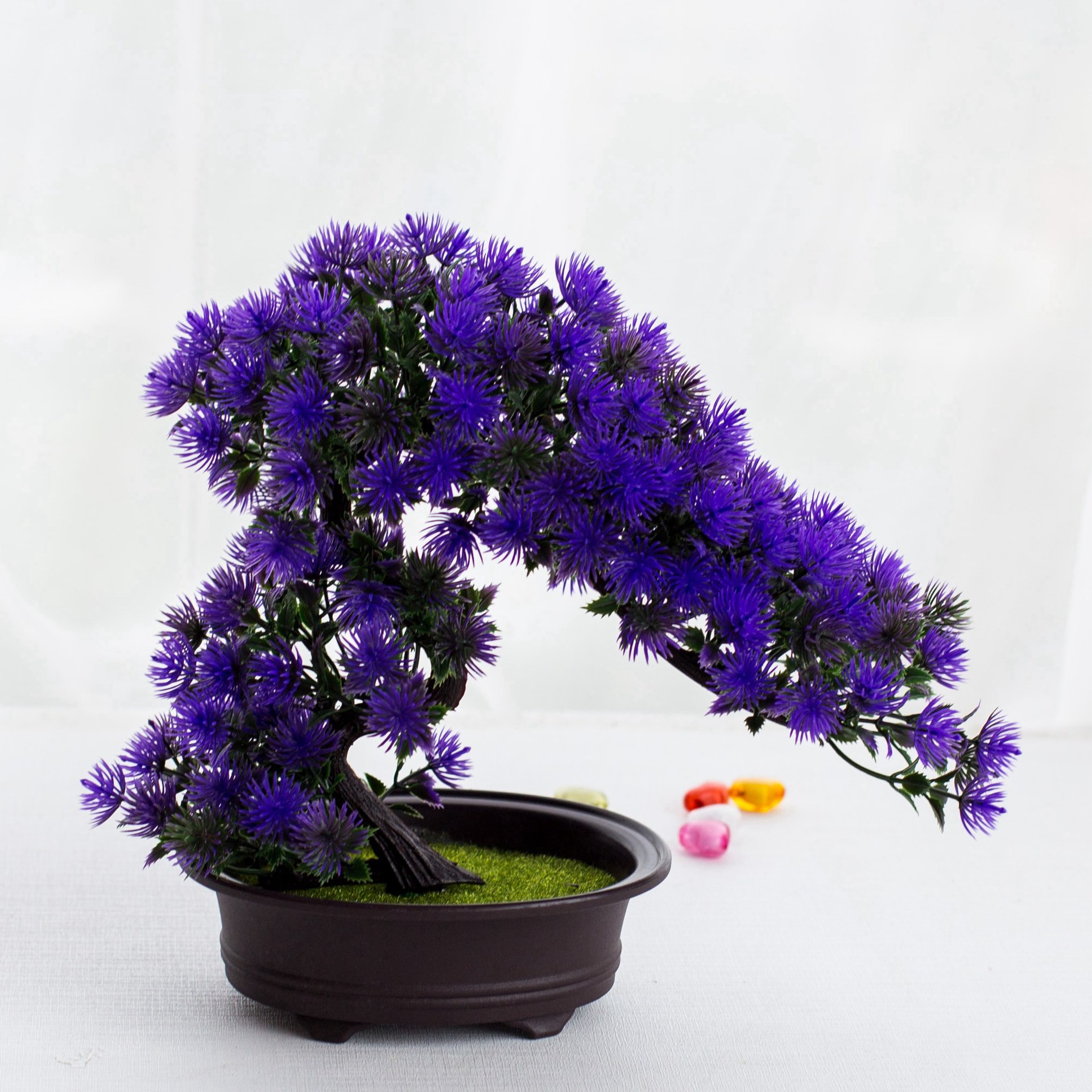 Nuovo fiore artificiale creativo bonsai, piccola pianta verde artificiale in plastica, pianta in vaso, decorazione ornamentale per fiori artificiali_voghion.com