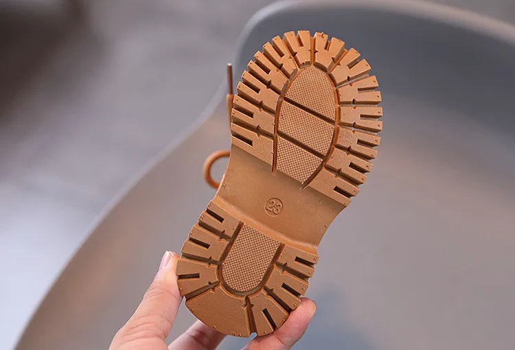 Kids PU Leather Fashion Winter Children's Boys Girls Anti Slip Happysteps Toddler Short Snow Boots Sizes US1C-US13C_desvips.com