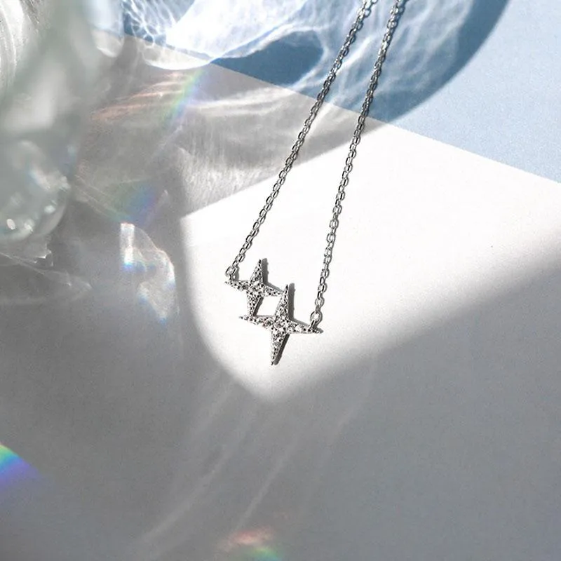 Κολιέ μενταγιόν Xxixx Sterling Sier Shiny Star Zircon Κολιέ Γούρι Γυναικεία Κοσμήματα Γάμου και Πάρτι Σχεδιασμός Δημιουργικού Στυλ_voghion.com