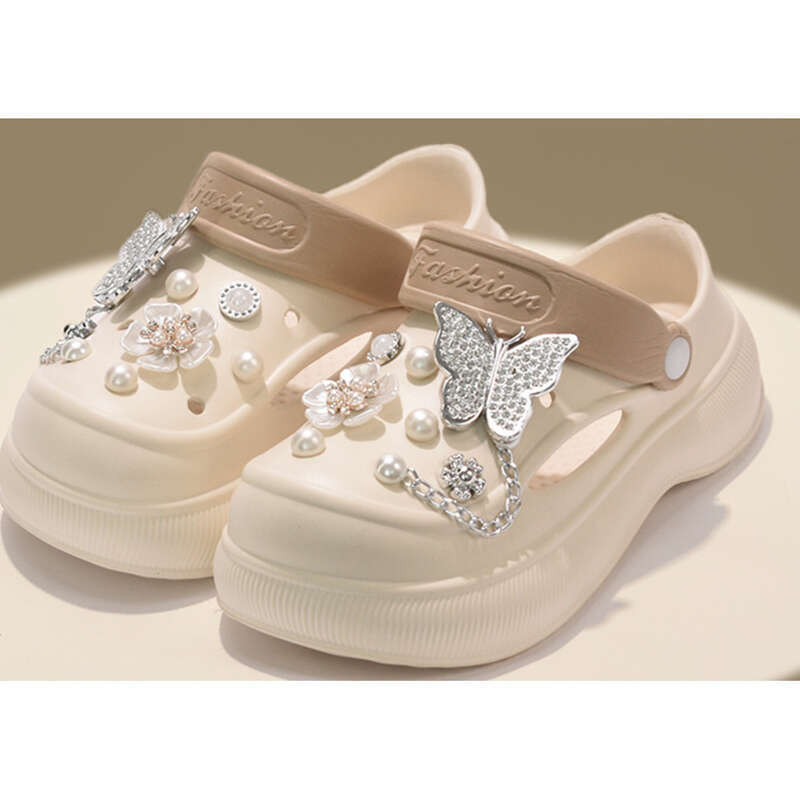 Pantofole estive da donna in rete rossa EVA con fondo spesso e perforato_voghion.com