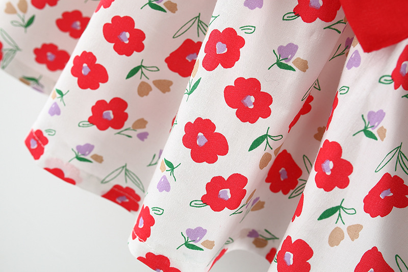Newborn Baby Girl Dresse Summer Flower Printed Bows Princess Dress For Baby Cute Cotton Clothes Kids_voghion.com