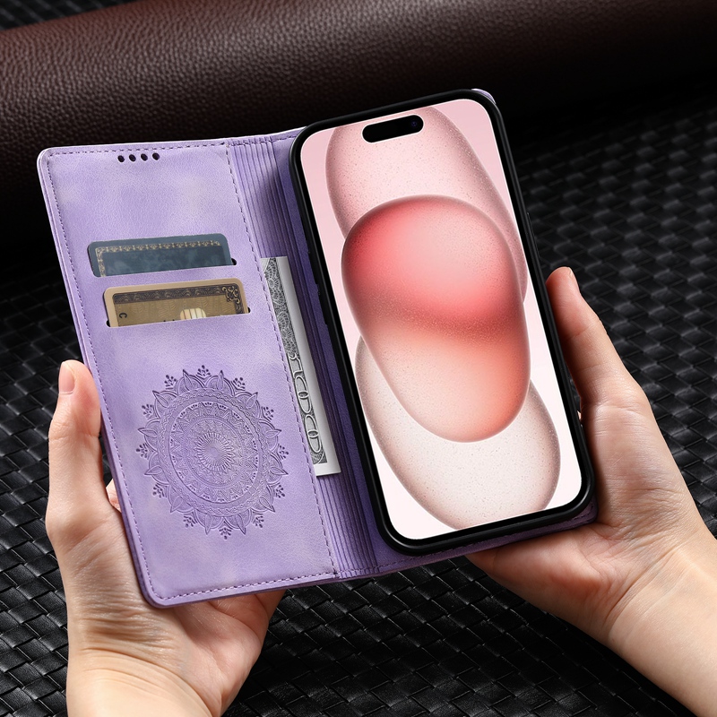 Strong Magnetic Wallet Case with Card Slot S22 S21 S20 S10 S9 Stand Flip Leather Cover for S24 S23 Ultra S23FE_voghion.com