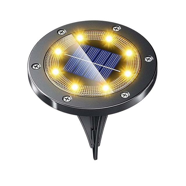 1 vnt saulės energijos diskinis apšvietimas lauko sodo požeminio apšvietimo denio vandeniui nepralaidus taškiniam lempos takui kiemo kraštovaizdžio dekoras_voghion.com