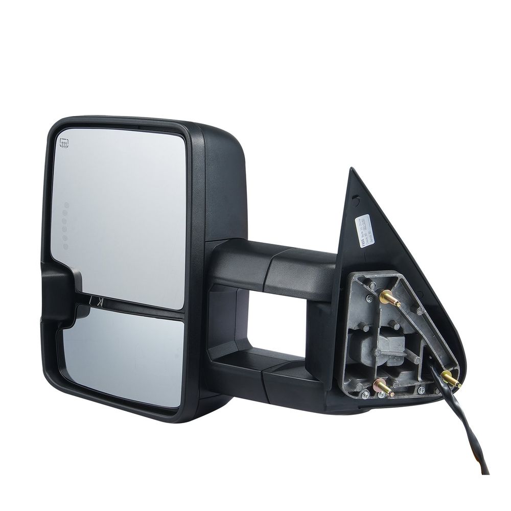 Towing Mirrors For 2014-2018 Chevy Silverado GMC Sierra 1500 2500 HD 3500 HD Power Glass With Signal Light &amp; LED Driving Light, Manual Controll_voghion.com