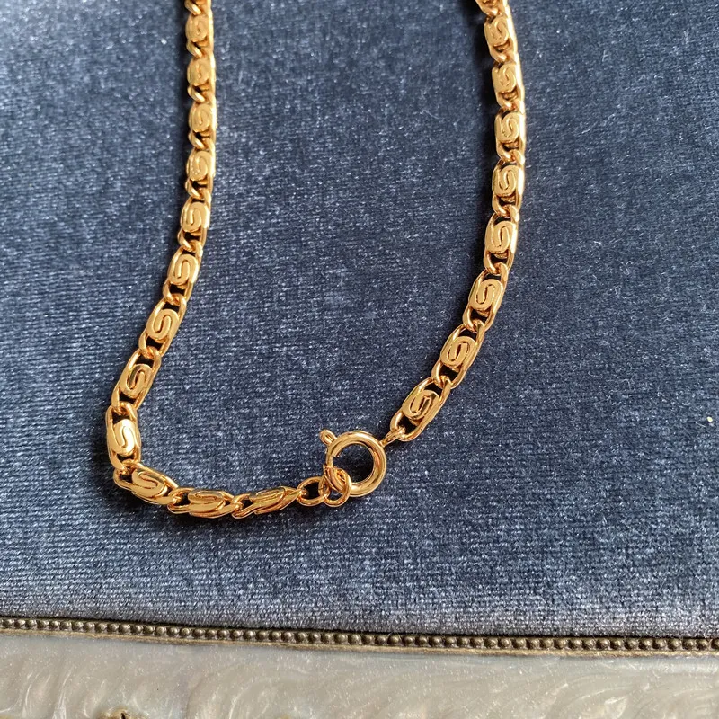 Catene Originale Vento Freddo Semplice Bicolore Geometrico Graffetta Catena Rame Sferico Ciondolo Collana Maglione_voghion.com