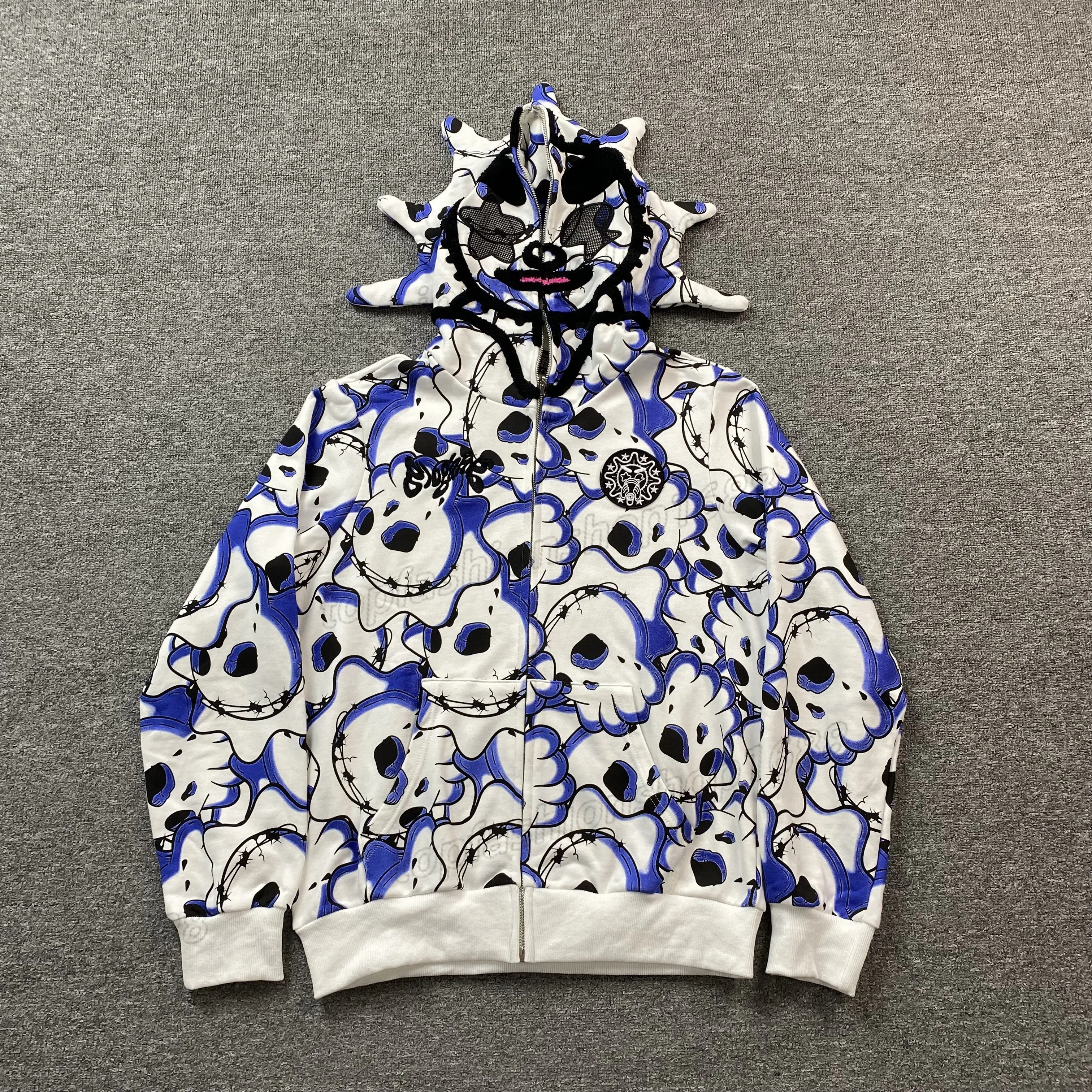 Felpa con cappuccio da uomo Fast Glo Gangs The Glory con cerniera intera, stampa 3D, per uomo e donna, con bevanda e cartone animato Y2K._voghion.com