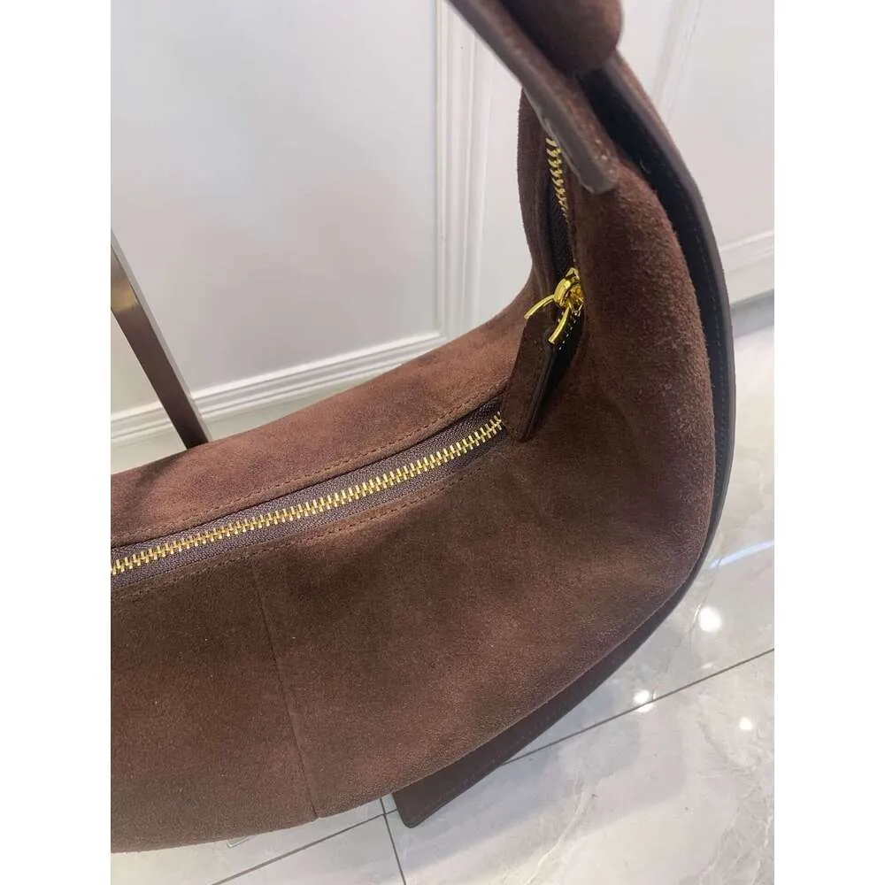 Nuova borsa a tracolla invernale elegante da donna in vera pelle scamosciata spessa, colore caffè verde_voghion.com