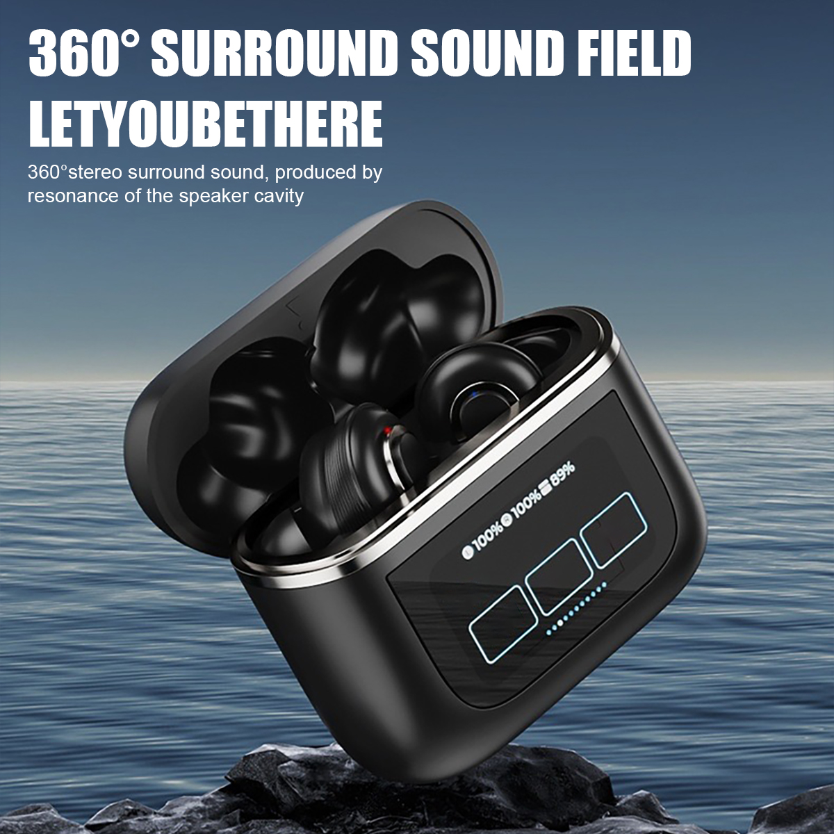 TWS Smart Touch Screen Earbuds Wireless Bluetooth Headphones Headset With Mic Stereo_voghion.com