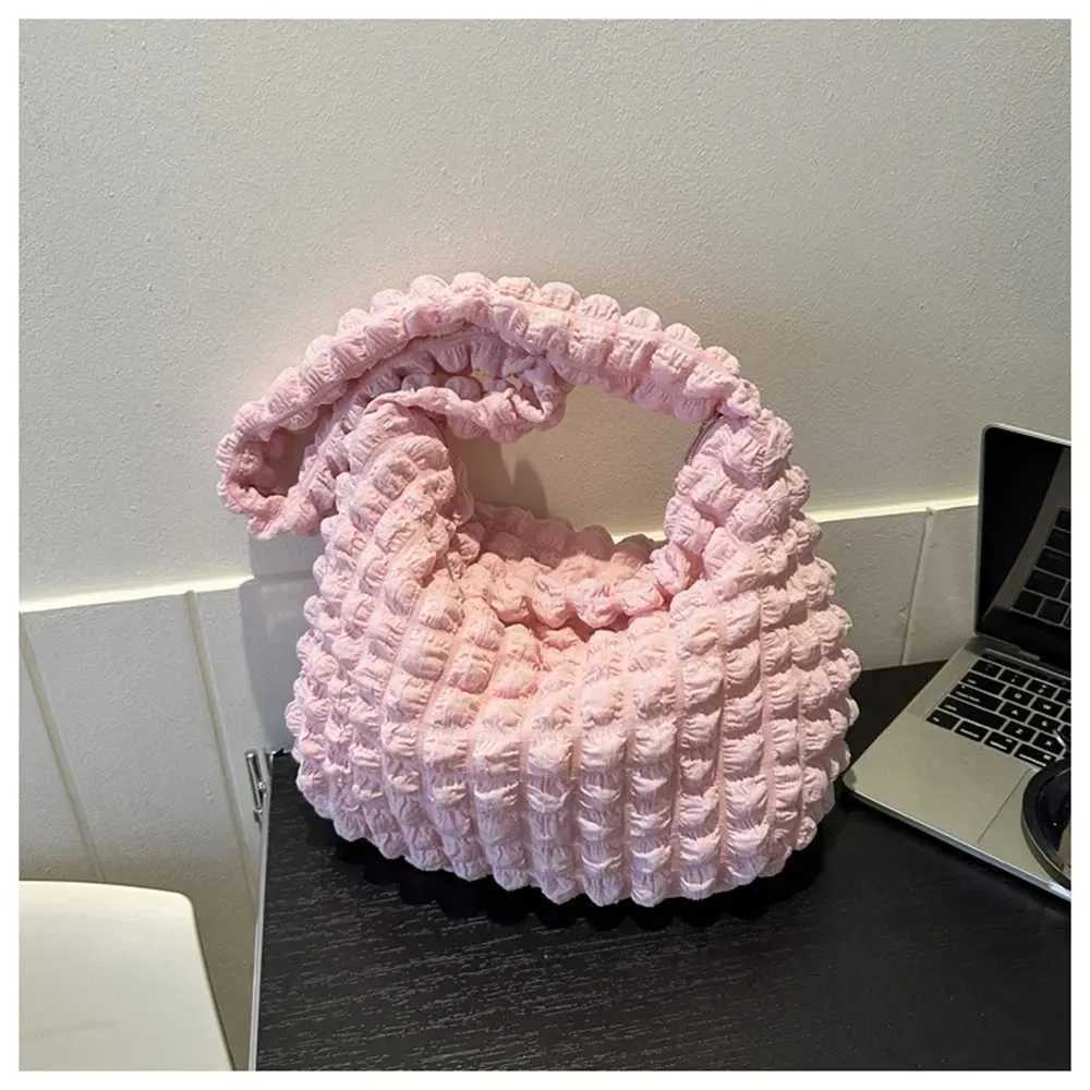 Umhängetasche mit Plissee-Design, Schulter- und Unterarmtasche, einfache Bettwäsche-Handtasche mit großem Fassungsvermögen, Y241025_voghion.com