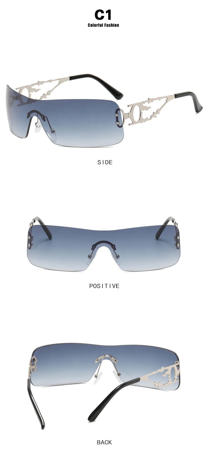 Sunglasses Designer Frameless One Piece Women 2023 Brand Punk Sun Glasses Ladies Y2K Wrap Around Eyewear Goggles_voghion.com