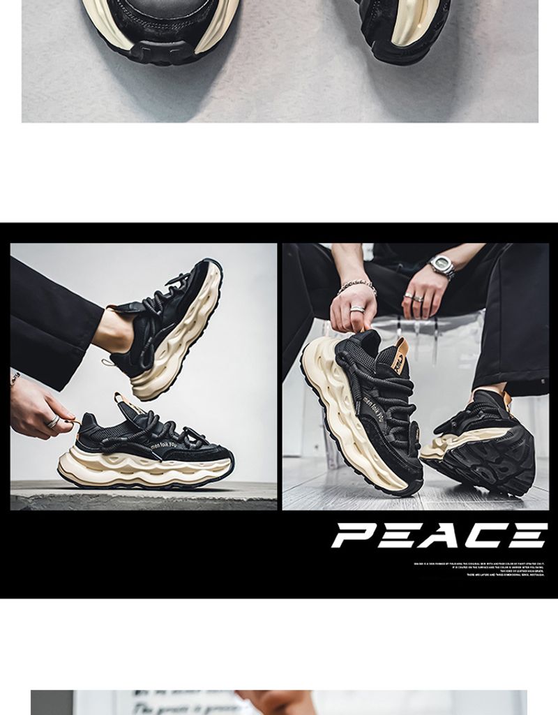 Chunky Sneakers Men Thick Sole Platform Casual Walking Shoes_voghion.com