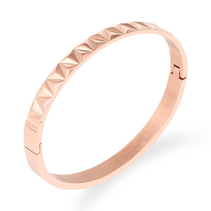 Bangles Titanium Steel Buckle Bracelet Punk Style Rivet Convex Female Three Colors_voghion.com