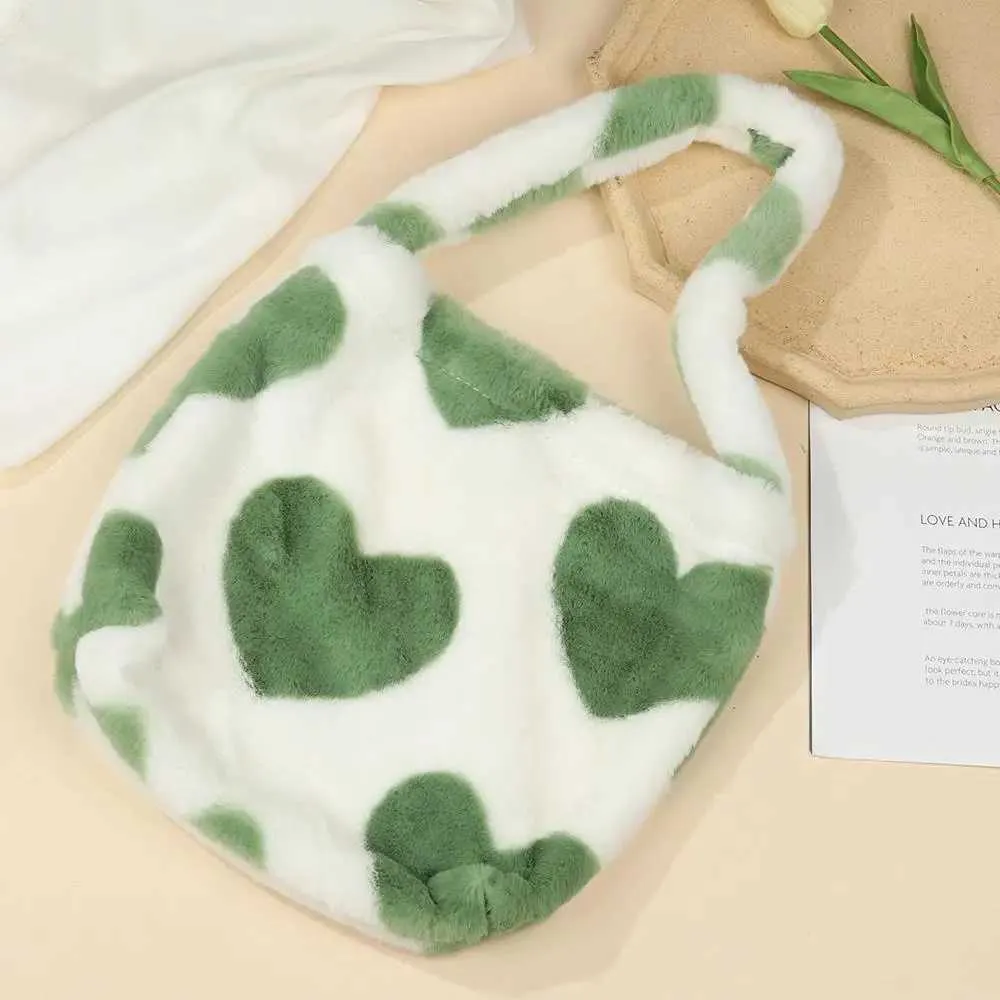 Pluizige schoudertas voor dames herfst winter pluche handtas set_voghion.com