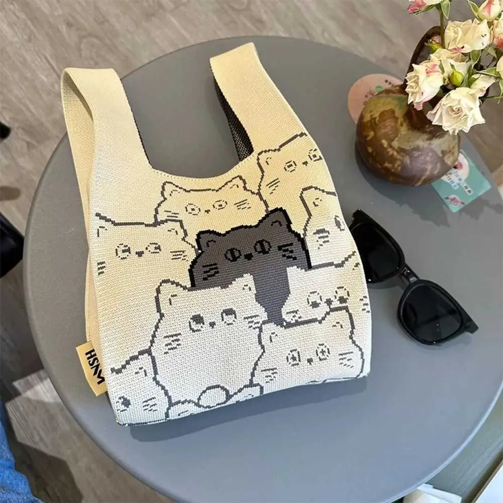 Gestrickte Handtasche Für Damen, Handgemachte Tasche Für Alltag_voghion.com