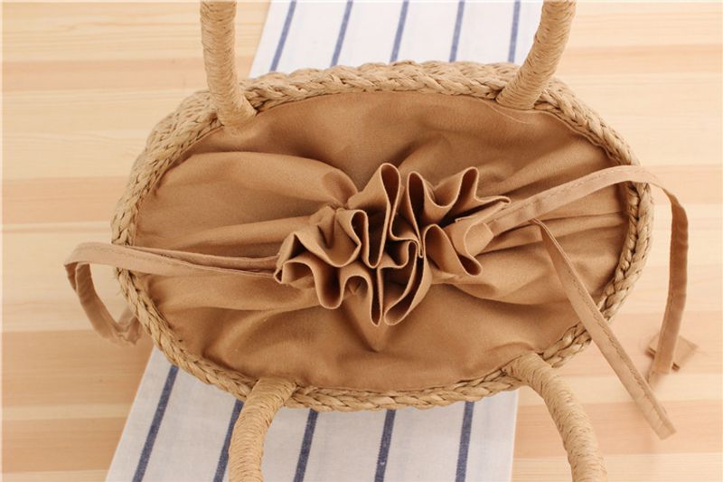 New Korean Handmade Grass Vacation Beach Woven Women's Casual Hand-held Small Bag_voghion.com