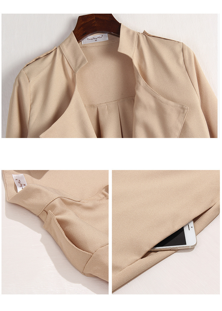 2023 frühling und Herbst Plus Größe frauen Polo Kragen Strickjacke Dünne Temperament Lange Hülse frauen Windjacke Mantel_voghion.com