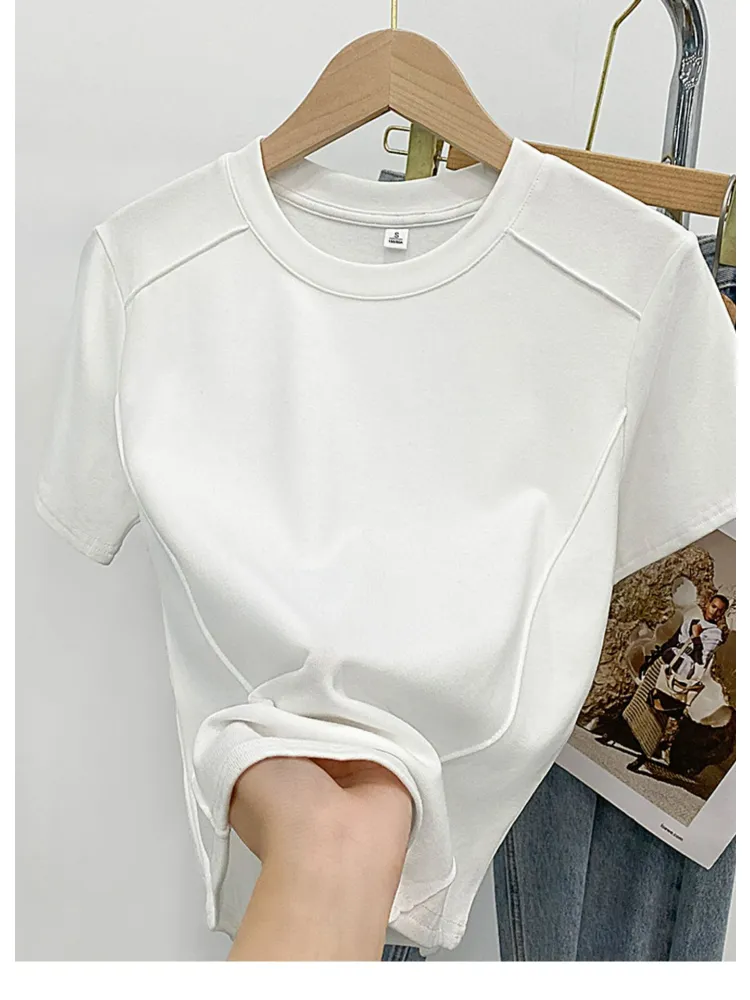 T-shirt uomo a girocollo taglio aderente maniche corte_voghion.com