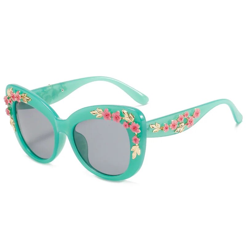 Baroque Modern Vintage Cat Eye Sunglasses Women Designer Sun Glasses Fashion Pink Shades Female Flower Decoration_voghion.com