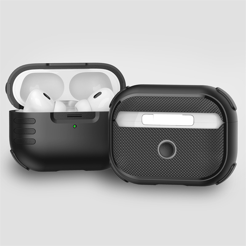 Shockproof Earbud Protective Case For Airpods Pro With Keychain_voghion.com