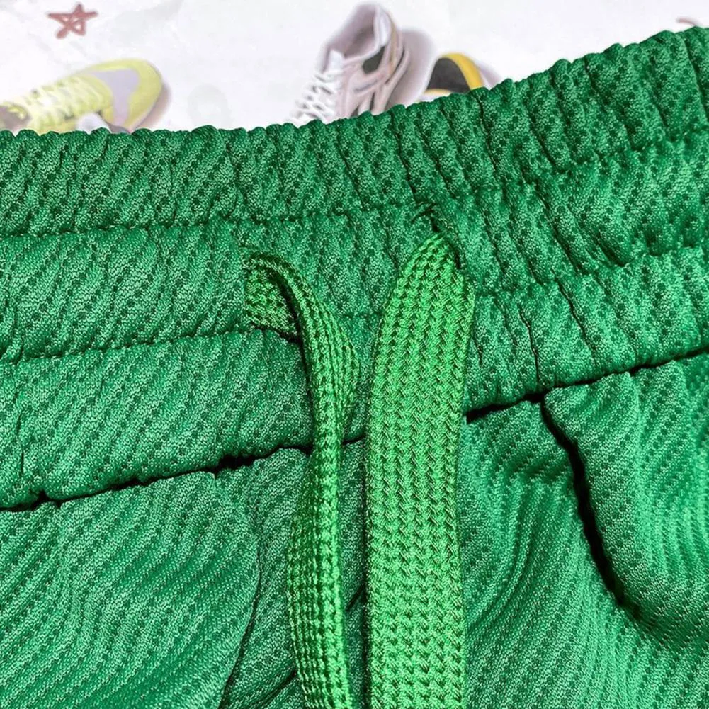 Men's Shorts Men Summer Pants Letter Print Drawstring With Elastic Waist Pockets Knee Length Vacation Beach Sport Casual_voghion.com