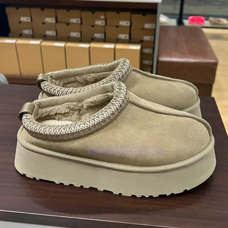 Bottes de créateur pour femmes Tazz Tasman, bottes d'hiver en peau de mouton, mode dames, plate-forme, pantoufles en fourrure, classique, ultra mini, en daim_voghion.com