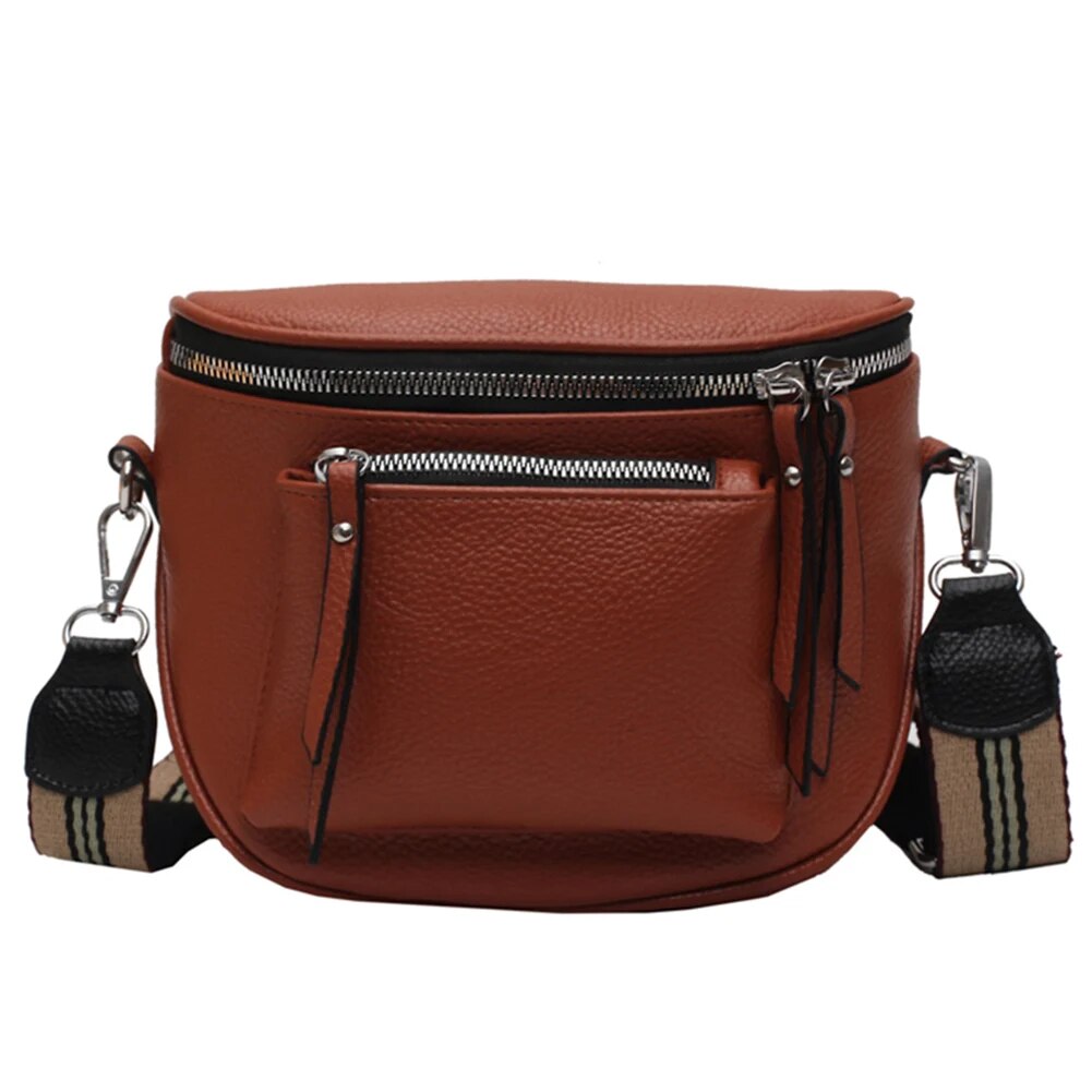 С доставкой Damen Vintage Leder Crossbody Schulter Taschen für Frauen Brust Tasche 2023 Marke Dame Trend Handtaschen Fanny Pack_voghion.com