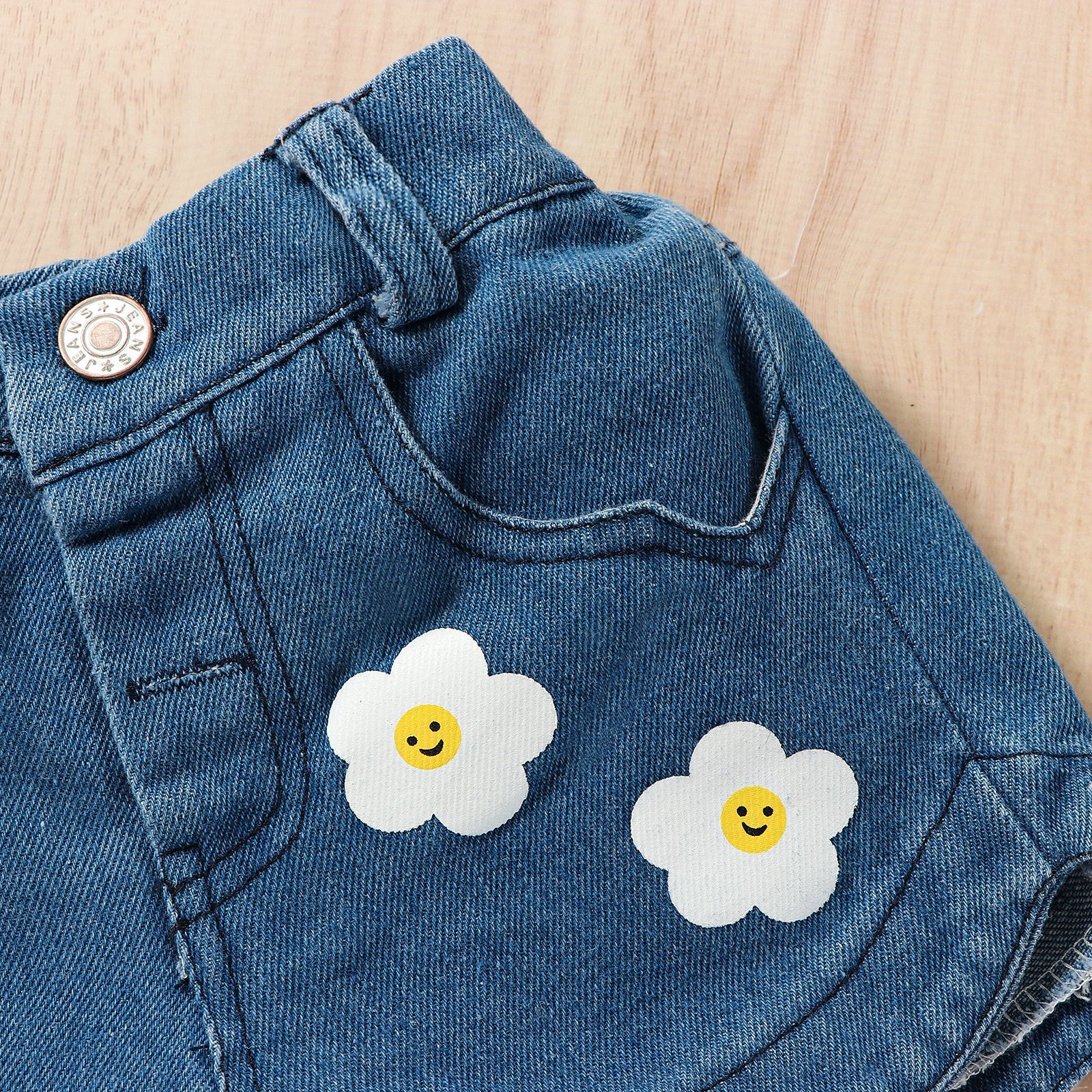 Mutter & Kinder Europäischen und Amerikanischen kinder kleidung der neue sommer mädchen rohr top halter top + denim shorts set_voghion.com