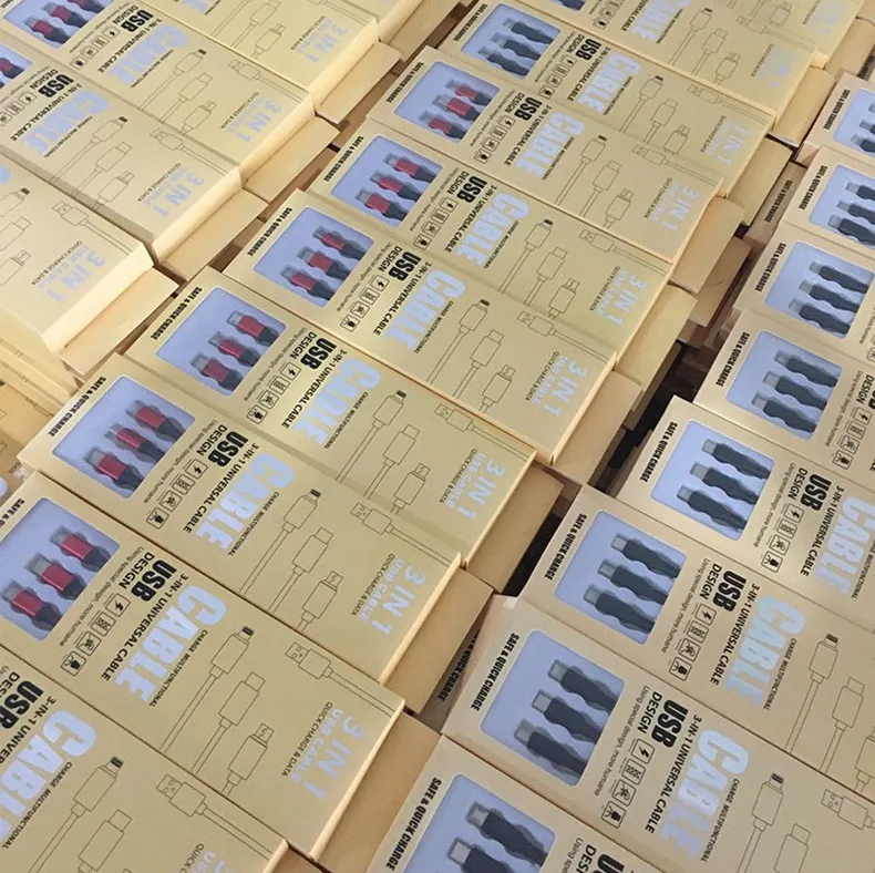 3 In 1 Nylon Braided Multi USB Fast Charging Cables Micro Type C Cable Phones Android Charger Cord Mobile Cell Phone_voghion.com