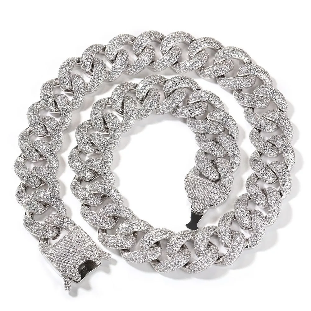 Set collana e bracciale a catena cubana con zirconi_voghion.com